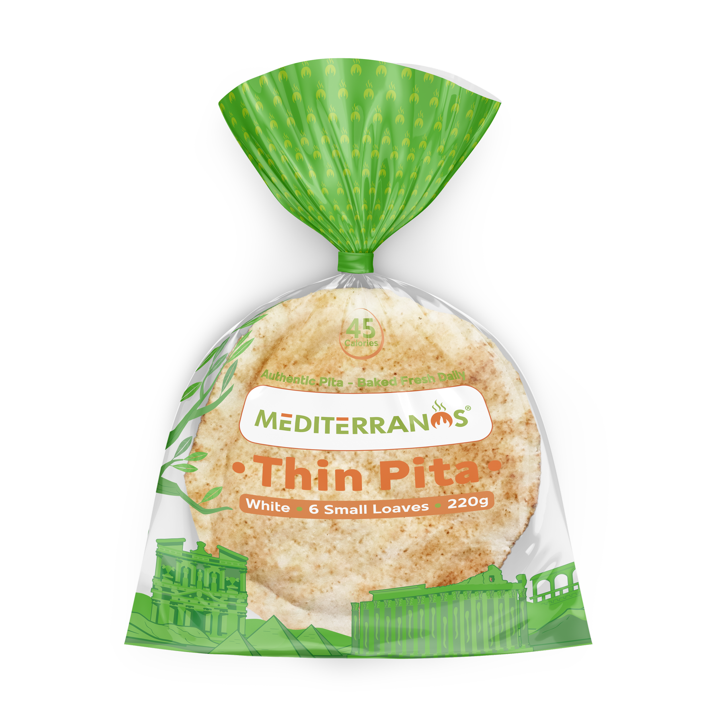 Thin Pita - Medium Loaves - White - Ideal for Sandwiches